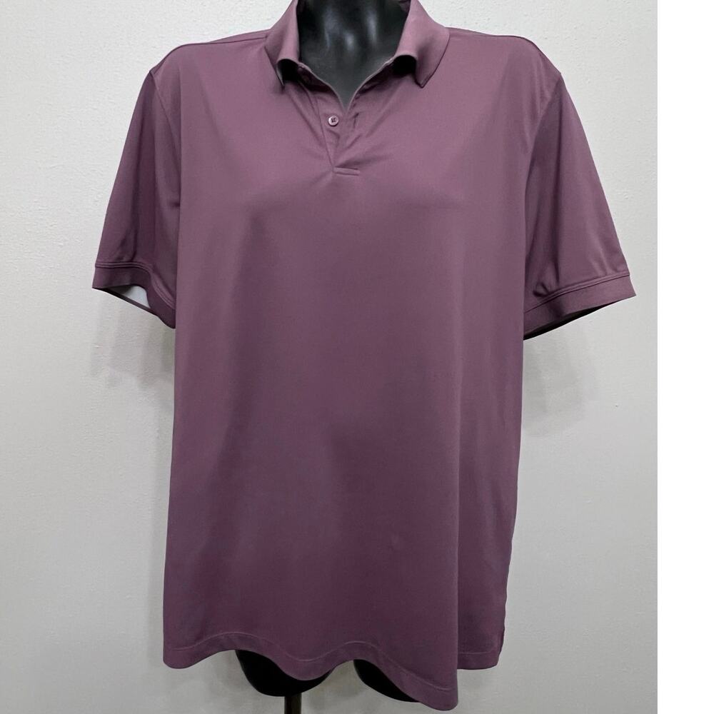 Nordstrom Polo Shirt Men’s Large Wine Purple Short Sleeve‎ Collared Golf Fall